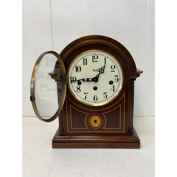 Westminster Chime Mantel Vintage Sligh Mechanical Clock Franz Hermes Two Jewels - Picture 5 of 10